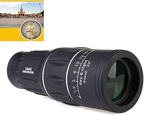 Yuhai Monocular Telescope Dual Focus High Powered Handheld Portable 16 X 52 (66M/8000M) - black