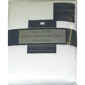 Textiles Direct Quilted Polycotton 4 Foot Mattress Protector (Exclusive Textiles Direct Product)