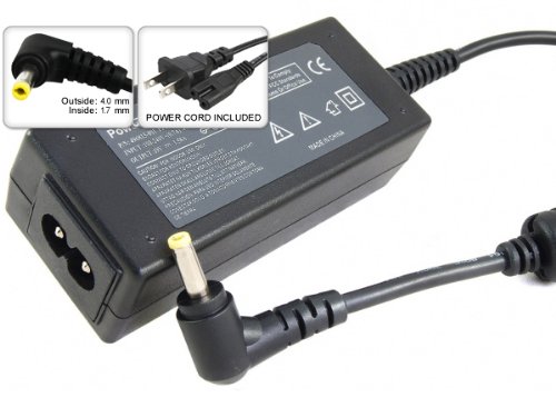 NA374AA#ABA Replacement AC Power Adapter for hp mini 110-1120NR 1125NR 1130NR 1131DX 1134CL hp mini 1000 Compaq 110 Series NetBook Laptop 30W
