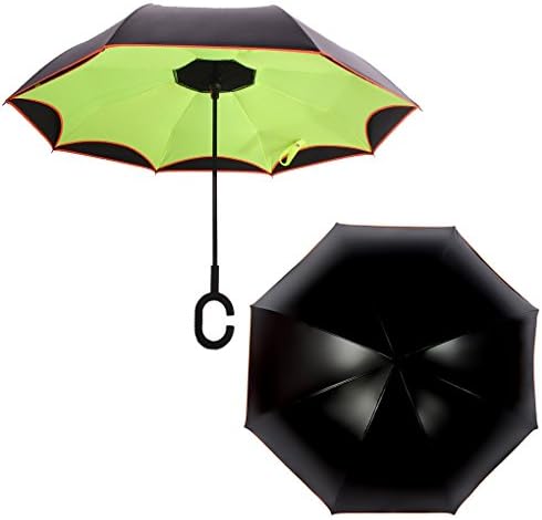 NEWBRELLAs Reverse Inverted Umbrella - Anti-uv UPF 50+ Sun And Rain Umbrellas (Light Green)