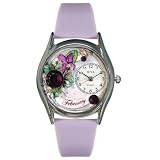 Birthstone: February Purple Leather And Silvertone Watch #S0910002