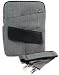 Gateway LT SERIES-LT2802u 10.1 Inch Netbook Laptop Nylon Canvas Style Bag Carrying Case with External Compartment Pockets and Shoulder Strap, Color Grey / Black + NuVur  Keychain (LPCAMBR1)