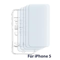 5 x Displayschutzfolie iPhone 5 Displayschutz CrystalClear unsichtbar