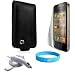 iPhone 4 Melrose Flip Carrying Case + 2 Piece Dual Screen Protector + Car Charger + Wisdom * Courage Wristband