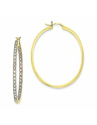1 Carat 14K Gold Quality Completed Diamond In/Out Hoop Earrings