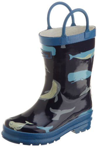 Hatley Boys 2-7 Children's Whales Rubber Boot, Shipshape Navy, 10