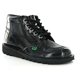 Kickers Kick Hi W Core Black Patent Leather Damen Boots Size 36 EU
