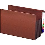 Smead End Tab TUFF&reg; File Pocket, Reinforced Straight-Cut Tab, 7" Expansion, Tyvek&reg; Gusset, Extra Wide Legal Size, Redrope, 5 per Box (74795)