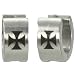 7mm Stainless Steel Iron Cross Huggie Hoop Earrings