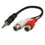 3.5mm Stereo to 2 RCA M / F Cable / 6 inch for Apple iPad / iPod / iPod Touch Gen2 / iPod Video / iPod Nano / iPod Nano Gen4 / iPod Photo / iPod mini / iPod Classic / iPod Classic 120GB