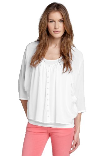 ESPRIT Damen Bluse B21311, Gr. 38, Wei&szlig; (white 100) Preisvergleich