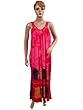 Women Boho Retro Style Dress Pink Tie Dye Long Dress Lounge Wear