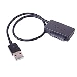 USB 2.0 to 7+6 13Pin Slimline SATA Laptop CD/DVD Rom Optical Drive Adapter Cable--Black