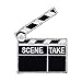 ID 2368E Scene Clapper Board Patch Movie Take Sign Embroidered Iron On Appliques