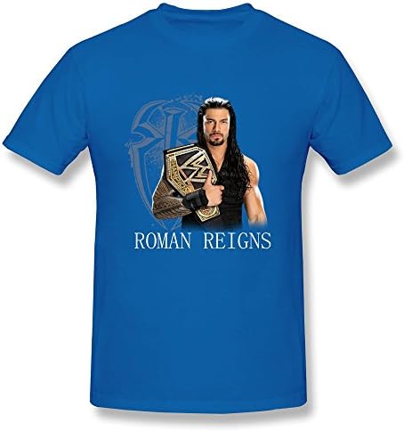 FUNSHIN Men's WWE Roman Reigns 2015 Boxing Heavyweight Champion T-shirt RoyalBlue XS