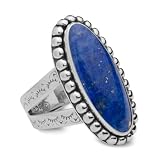 Sterling Silver Split Shank Lapis Ring for Illumination