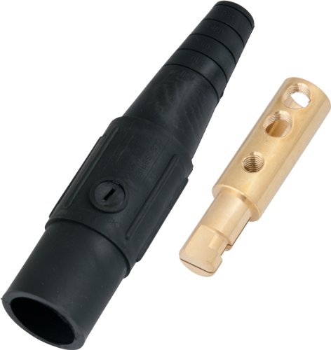 Marinco CLS40MB-A CLS Cam Type, Series 16 Inline, Single Pin Connector, 400 Amp, 600 Volt, 2/0 - 4/0 AWG, Male - Black (A)