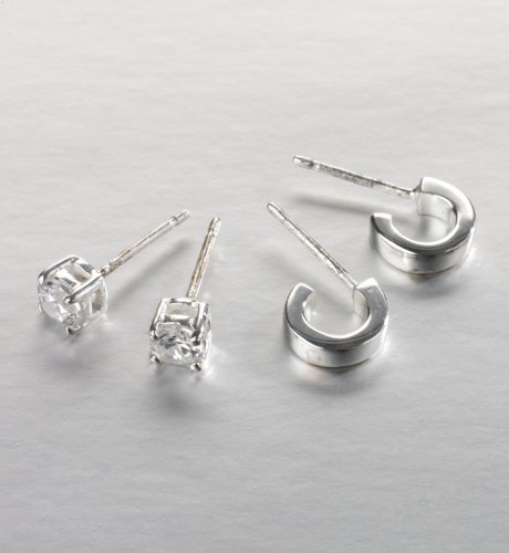 Sparkle Hoop Duo Stud Earring Set