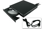 Matt Black USB 2.0 External CDROM For Toshiba Mini NB305-N410WH NB205-N325WH NB205-N313/P, Gateway LT2108u LT2118u LT2106u LT2120u LT2110u, Lenovo S10-2 2957-LFU, Sony VAIO VPC-W211AX/P VPC-W211AX/L VPC-W121AX/T VPC-W211AX/W VPC-W211AX/T, Samsung NB30 NC10-13GB NC10-14GB N110-12PBK, MSI U160-007US U160-006US