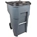 Rubbermaid Commercial Polyethylene 95-Gallon Brute Rollout Garbage Can, Heavy-Duty, Square, Gray