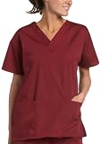 Dickies Women's Everyday Scrubs (EDS) V-Neck 2 Pocket Top,Wine,XX-Large