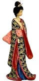 Interesting Unique Simple Beautiful Gift Idea for Her - 14" Hand Painted Geisha Figurine Statue w/ Pastel Sash