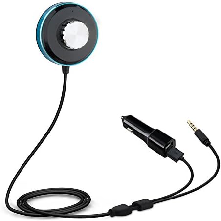 IdeaNext Bluetooth 4.0 Wireless Hands Free Receiver Dual USB Ports Car Charger with Bulit-in 3.5mm Aux Cable Audio and Streaming Sounding System