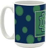 NCAA University of Notre Dame 15-Ounce Polka Dots in University Colors Ceramic Mug