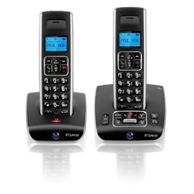 BT Synergy 5500 DECT Twin Cordless Phone with Answer Machine - Black / Silver