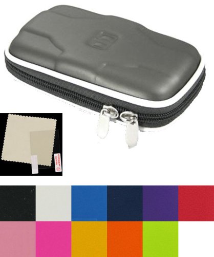 Assorted Colors - Hard Shell Portable GPS Navigator Carrying Case and Screen Protector Compatible for 660 610 650 670 680 200W 205W 250W 255W 260W 265WT - Fits most 4.3 Garmin Nuvi Wide Screen GPS navigator
