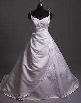 Hochzeits-shop-hamburg WD0908 Brautkleid mit spagettiträger bestickt, Schnürung u. Schleppe
