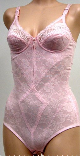 Jasmin $33 PINK SHEER FLORAL BODYSUIT SHAPER #3510 34A