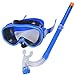 YITU Kids Silicone Scuba Swimming Swim Diving Mask Snorkel Glasses Set Anti Fog Goggles (Blue)