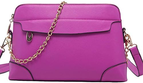 Hellofashion Close Toe Dress Pump Crossbody Shoulder Bag Purple One Size
