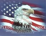 (16x20) Bob Downs Pledge of Allegiance American Flag and Bald Eagle Art Print Poster