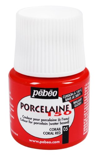 Pebeo Porcelaine 150 China Paint 45-Milliliter Bottle, Coral Red