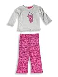 Jeanie Bleu - Infant Baby Girls Long Sleeved Pant Set, Ivory, Fuschia