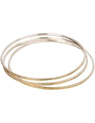 Tranquility Two Tone Sterling Silver Bracelet Set