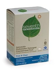 Seventh Generation Auto Dish Pacs, Free & Clear, 15-Count Packages (Pack of 12)