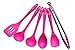 Primed 6-piece Kitchen Silicone Cooking Utensil Set with Spatula, 2 Ladle, Mixing Spoon, Spatula Spoon, Tong