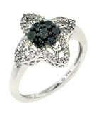 14K White Gold Black and White Diamond Ring, 0.50 CTW