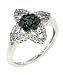 14K White Gold Black and White Diamond Ring, 0.50 CTW