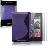 Asus Google Nexus 7 Purple S Curve TPU Gel Skin Case / Cover + 2-in-1 Screen Protector Packby Terrapin