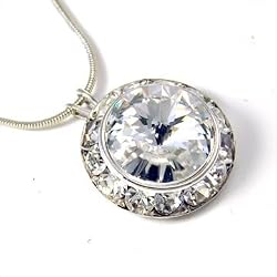 Clear Swarovski 20mm Round Crystal Necklace