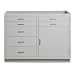Looped Logic LL4735DZ-SSAA 1 Door Modular Steel Base Cabinet with Chemical Resistant Powder Coated Finish, 47" Length x 35.375" Height x 22" Depth, 7 Drawers