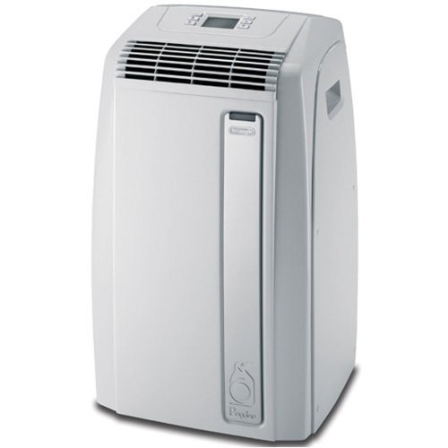 DeLonghi 10,000 BTU Air to Air Portable Air Conditioner with 3 Speeds, Quiet Energy Efficient and Recycles Condensation Within, Has Built In Dehumidifier and Electronic Climate Control Panel with Digital Thermostat, BONUS Remote Included