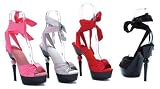 ESPH673-CELESTE 6 inch Heel Sandal Women's Size Shoe With Spherical Heel and Satin Ankle Wrap