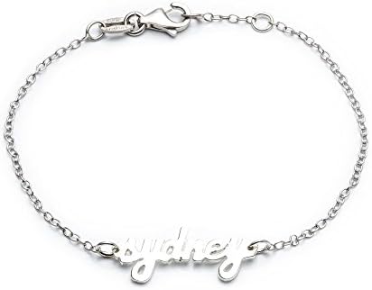 Danielle Stevens Sterling Silver Personalized Name Script Mini Bracelet