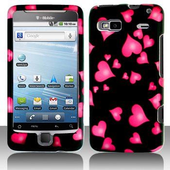 Premium - PDA HTC G2/Vanguard (T-Mobile) Raining Heart Cover - Faceplate - Case - Snap On - Perfect Fit Guaranteed