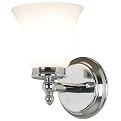 Kenroy Home Cairo 1 Light Vanity Sconce with 6-Inch Frosted White Glass Shade